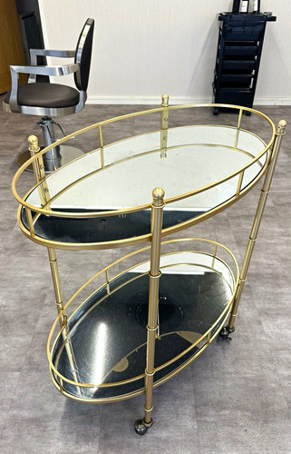 Gold mirrored oval - mirrored, drinks