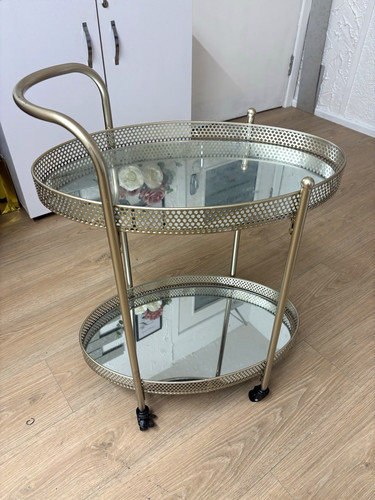 Gold oval tier glass drinks - gold,