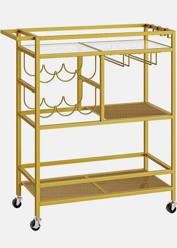 Gold metal drinks trolley - drinks, 3