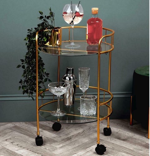 Tier drinks trolley - 2, gold