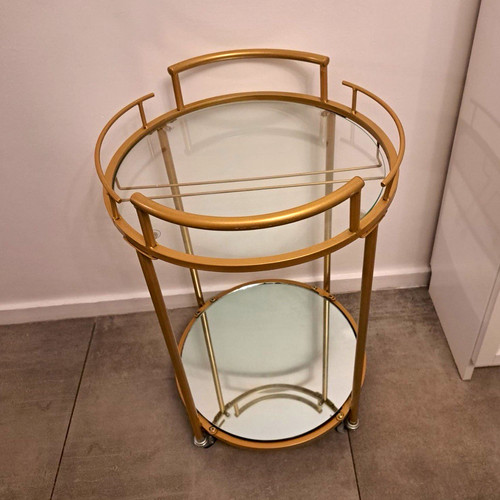 Round gold metal glass - round, &