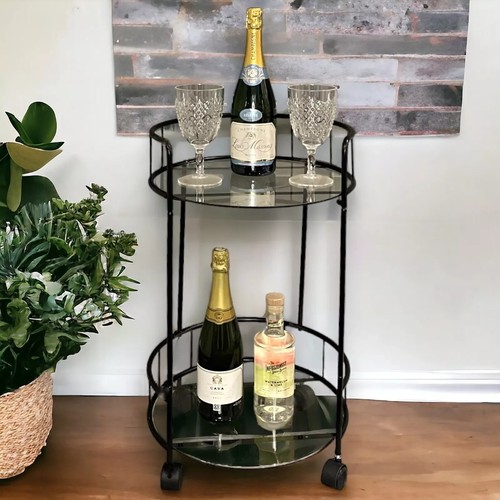 Round tier trolley with two - with,
