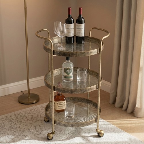 Tier mirrored drinks trolley - drinks,