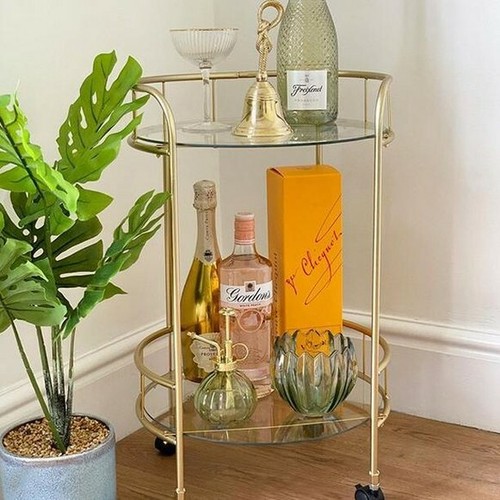 Stylish gold drinks trolley - stylish,