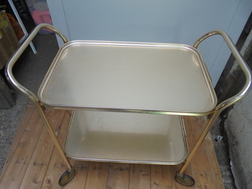 1970s gold tray - gold, on