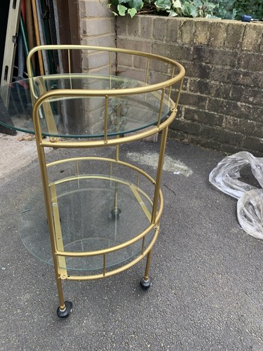 Small drinks trolley brass - small,